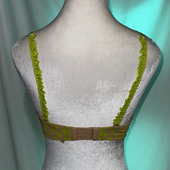 Aerie Maddie Polka Dot Bra size 34B Green and Tan - Picture 2 of 4